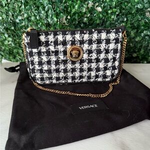 Versace Black and White Houndstooth Women's Mini Bag Brand New